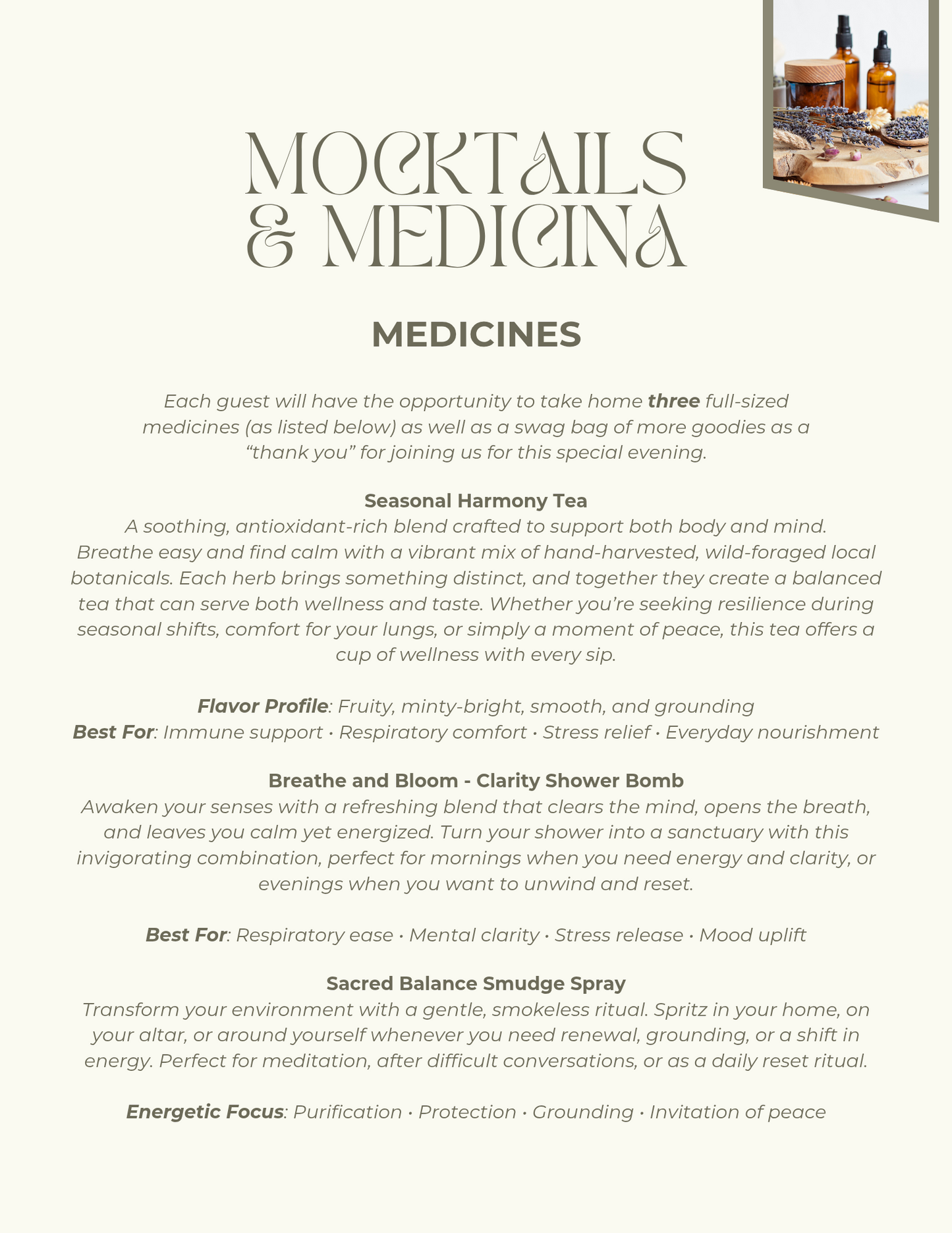 Mocktails & Medicina