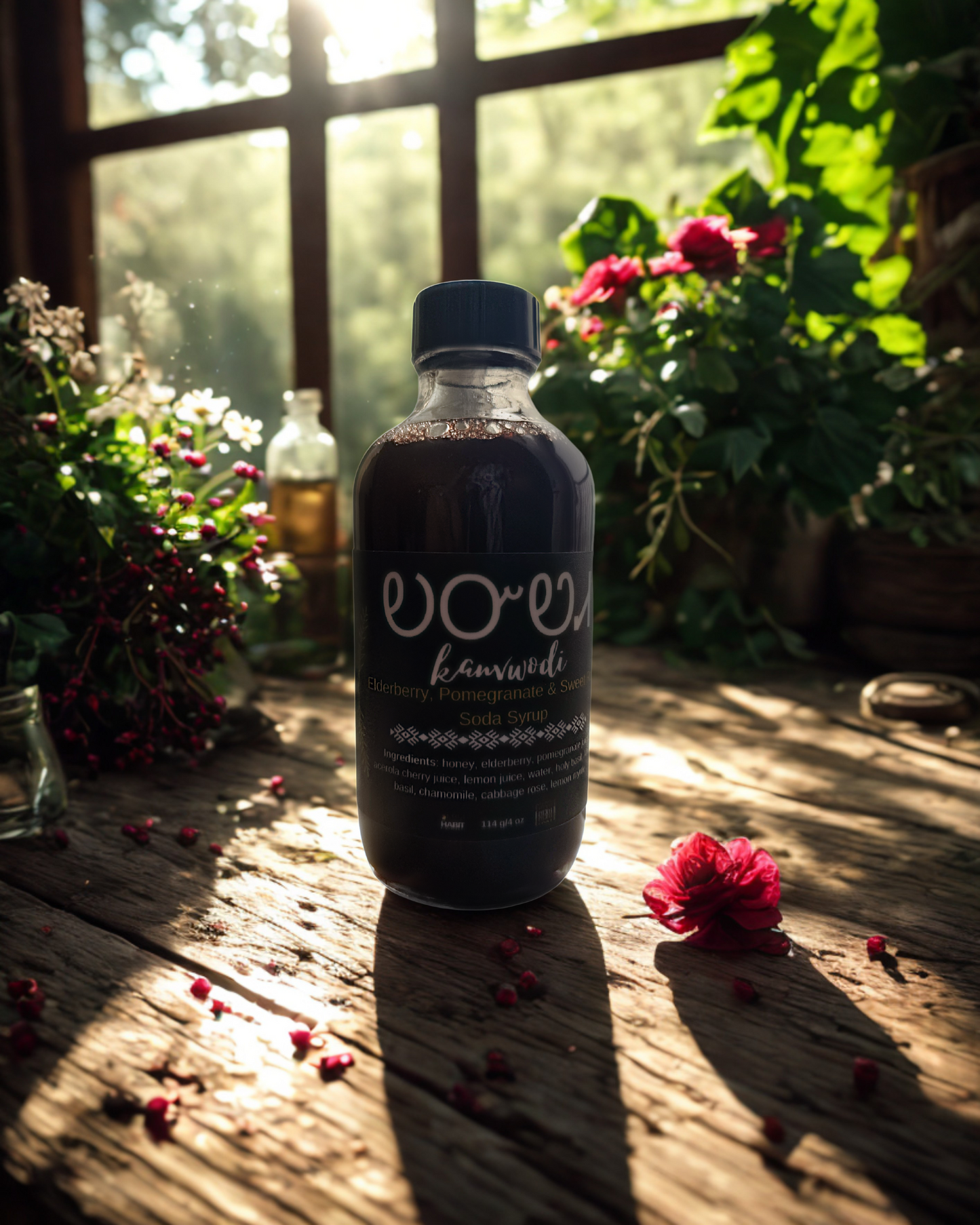 Elderberry, Pomegranate and Sweet Rose Soda Syrup